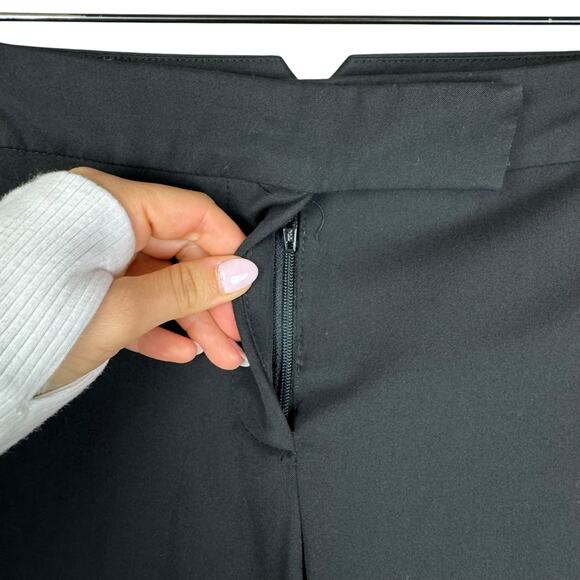 Trina Turk Black Woven Slim Leg Ankle Cropped Mid Rise Career Pants Slacks - Picture 7 of 10